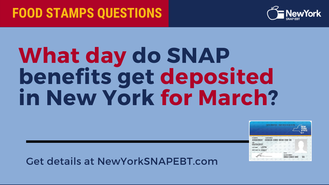 "New York SNAP Payment Schedule for March"
